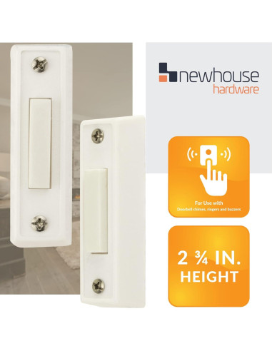 Botón de Timbre Sin Luz Newhouse Hardware BT1W Blanco