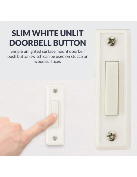 Botón de Timbre Sin Luz Newhouse Hardware BT1W Blanco