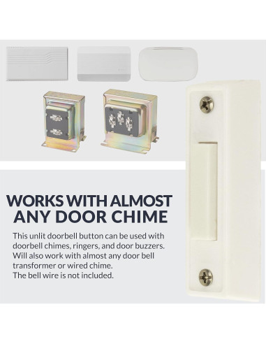 Botón de Timbre Sin Luz Newhouse Hardware BT1W Blanco