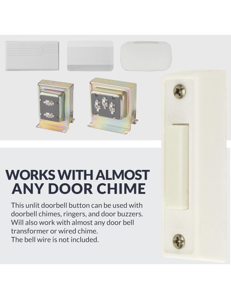 Botón de Timbre Sin Luz Newhouse Hardware BT1W Blanco