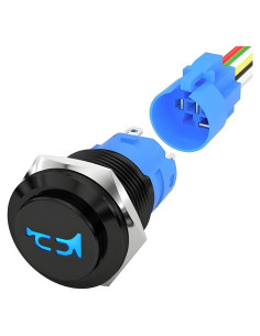 Interruptor de Botón Momentáneo FSTURIOS 16mm Azul 12V