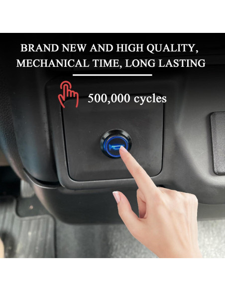 Interruptor de Botón Momentáneo FSTURIOS 16mm Azul 12V