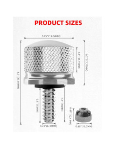 Kit de Tuerca y Tornillo de Asiento Cromado Amazicha para Harley 1996-2024 2