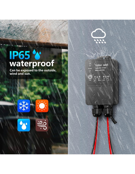 Interruptor Remoto Inalámbrico Impermeable DieseRC 30A 8V-80V