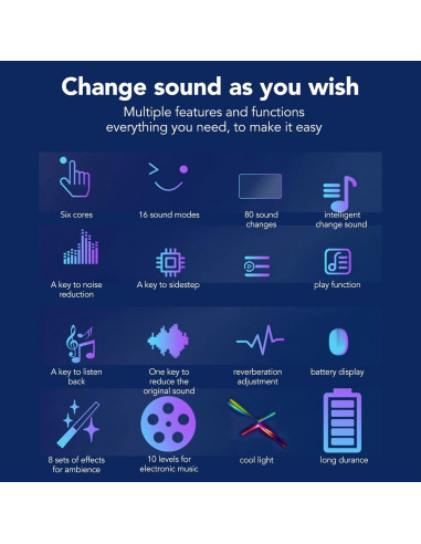 Cambiador de Voz Portátil Dpofirs con 8 Efectos de Sonido