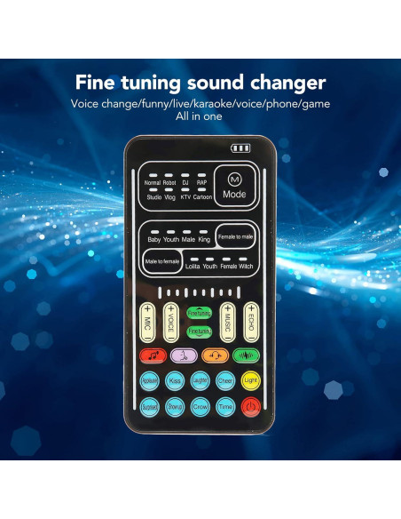 Cambiador de Voz Portátil Dpofirs con 8 Efectos de Sonido