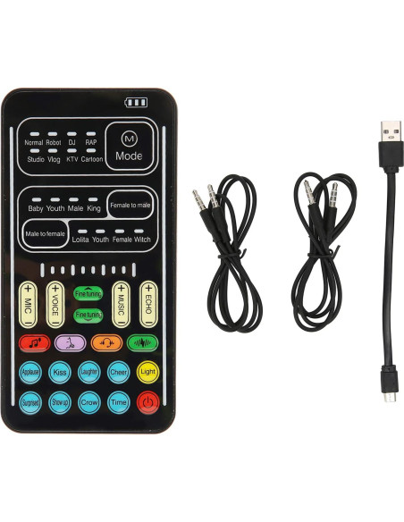 Cambiador de Voz Portátil Dpofirs con 8 Efectos de Sonido