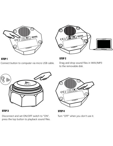 Botón Grabable USB U-Likee 8MB con Altavoz Metalico