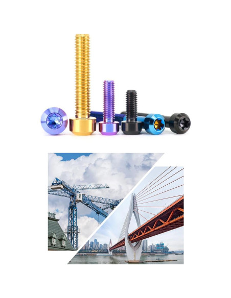 5 Tornillos Antirrobo de Titanio TC4 M8x25mm Azul