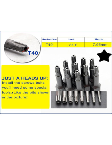 5 Tornillos Antirrobo de Titanio TC4 M8x25mm Azul