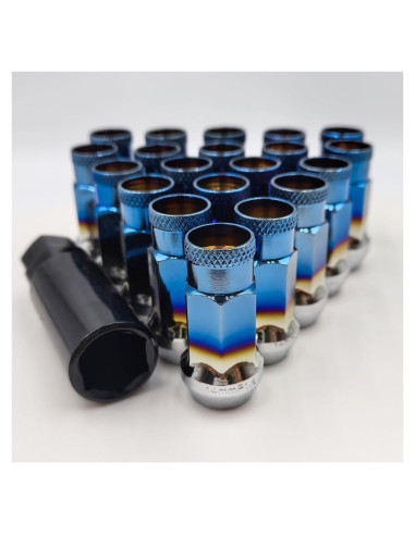20 Tuercas de Rueda NETFLBT Acero Forjado 14mm x 1.5 Azul