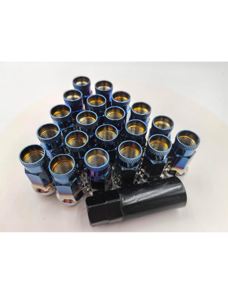 20 Tuercas de Rueda NETFLBT Acero Forjado 14mm x 1.5 Azul