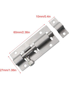 4 Pasadores Cuadrados de Acero Inoxidable 60x27mm Antirrobo 2