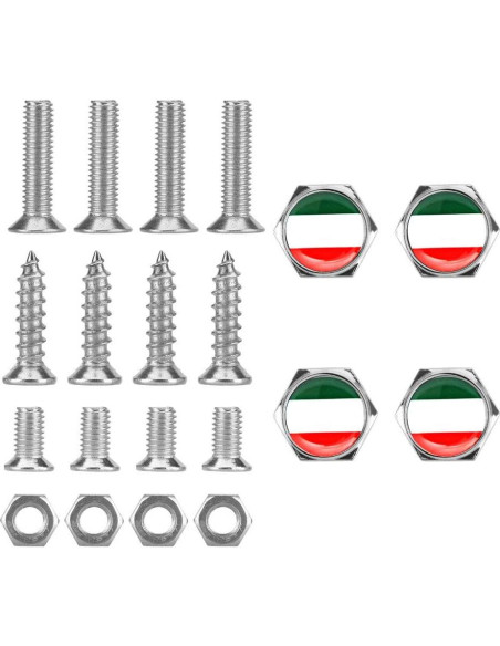 Set de Tornillos Antirrobo Cromados BENBW para Placas de Matrícula