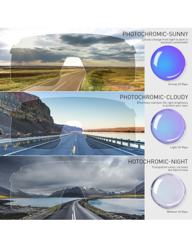Gafas de Ciclismo Fotochromáticas SCVCN UV400 Unisex Azul