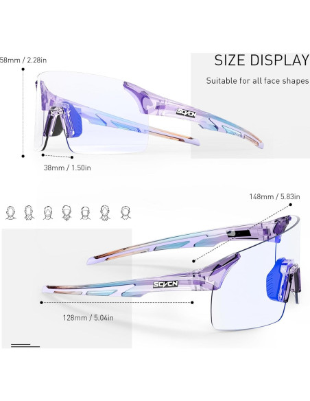 Gafas de Ciclismo Fotochromáticas SCVCN UV400 Unisex Azul