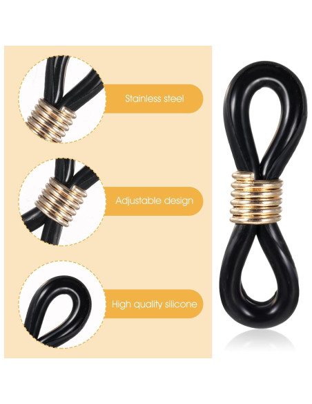 40 Piezas Extremos de Cadena para Gafas Mabor - Goma y Zinc