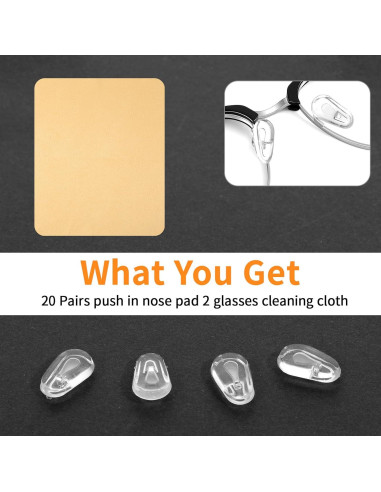 40 Almohadillas de Nariz Push-in Aysatogc para Gafas Transparentes