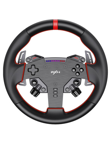 Volante de Carreras PXN W AS 28 cm - Liberación Rápida, RGB