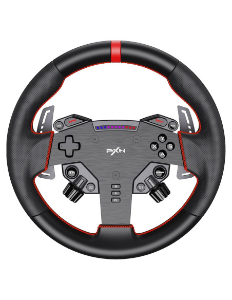 Volante de Carreras PXN W AS 28 cm - Liberación Rápida, RGB