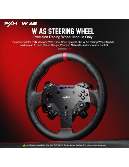 Volante de Carreras PXN W AS 28 cm - Liberación Rápida, RGB