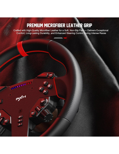 Volante de Carreras PXN W AS 28 cm - Liberación Rápida, RGB