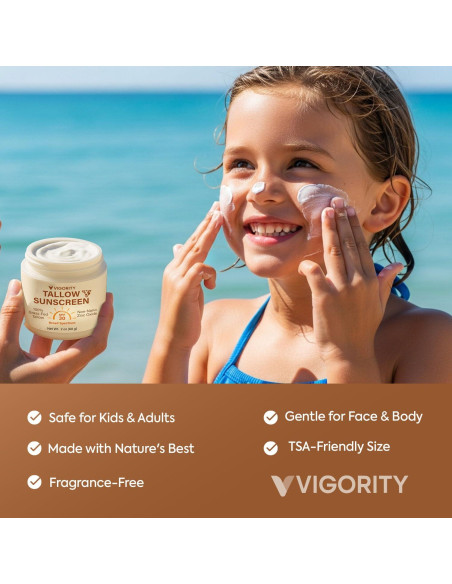 Protector Solar Natural Vigority SPF 30 con Zinc y Grasa 59 ml