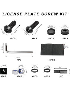 Kit de Tornillos Antirrobo MUQIDA para Placas de Licencia M6 2