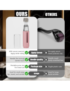 Rodillo Derma TIDEWISH con Aplicador de Suero 0.25mm Rosa 2