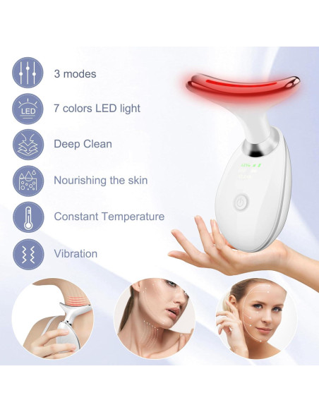 Masajeador Facial WOWPASS con Luz LED 7 Colores para Piel