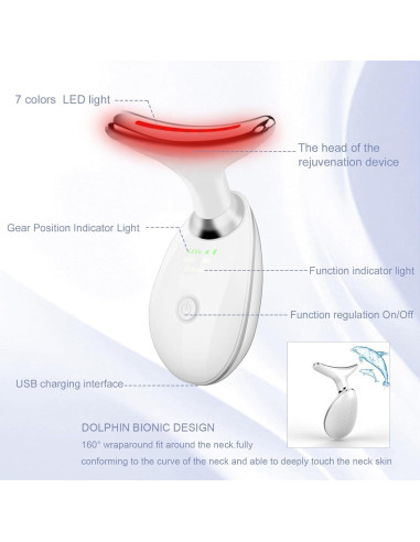 Masajeador Facial WOWPASS con Luz LED 7 Colores para Piel