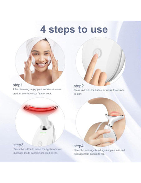 Masajeador Facial WOWPASS con Luz LED 7 Colores para Piel