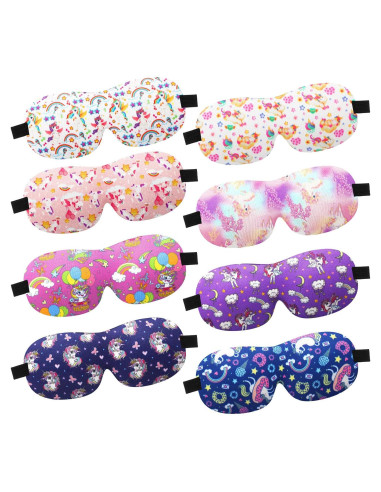 8 Máscaras de Sueño Unicornio Foaincore 3D Ajustables