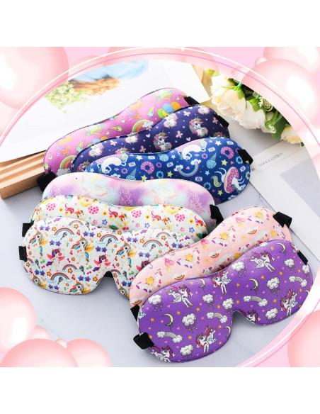 8 Máscaras de Sueño Unicornio Foaincore 3D Ajustables