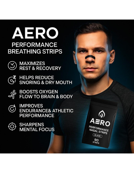 Tiras Nasales Atléticas Adhesivas 90 Unidades - Rendimiento y Sueño