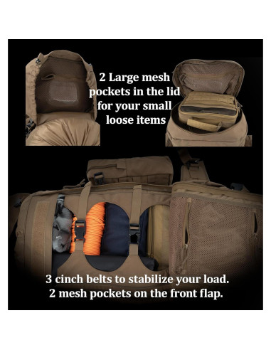 Mochila Táctica Grande 75L BACKFERRY con MOLLE y Hidratación