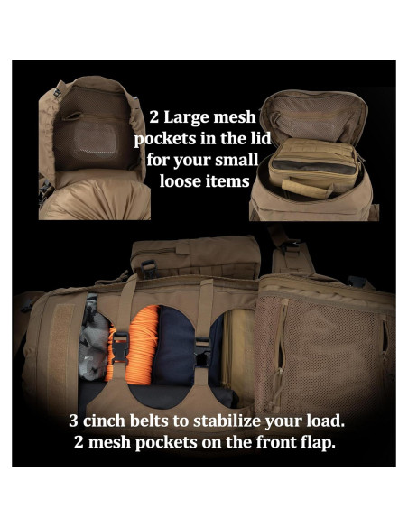 Mochila Táctica Grande 75L BACKFERRY con MOLLE y Hidratación