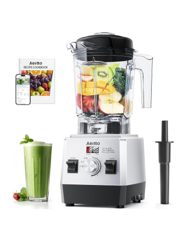 Licuadora Aeitto 1800W 68Oz (2L) Plata con 10 Programas