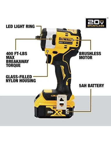Llave de impacto inalámbrica DEWALT DCF913P2 20V 3/8" 540 Nm