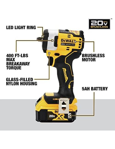 Llave de impacto inalámbrica DEWALT DCF913P2 20V 3/8" 540 Nm