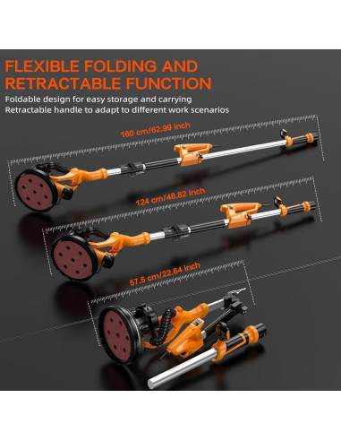 Lijadora de Drywall Borsstyne 950W 9 Velocidades con Luz LED