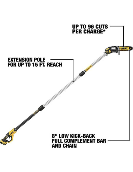 Sierra de Poste Inalámbrica DEWALT 20V MAX XR 8" 15FT