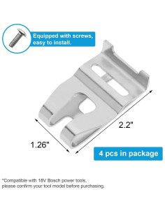 Clip de Gancho para Cinturón FCOUIID - Soporte para Herramientas Bosch 18V - 4 Piezas 2