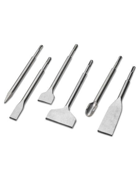 Juego de 6 Cinceles SDS Plus Kirphealy Acero 40CR 24.89 cm