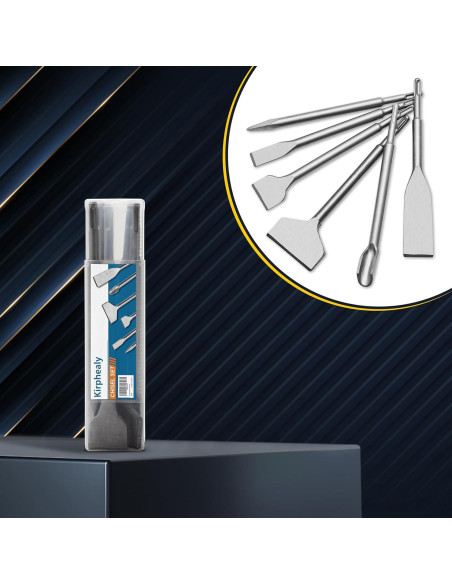 Juego de 6 Cinceles SDS Plus Kirphealy Acero 40CR 24.89 cm