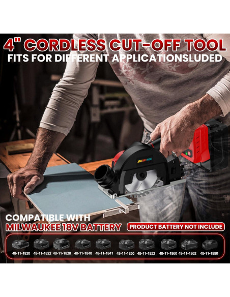 Sierra Circular Inalámbrica DEMIMA 500W 4" para Milwaukee 18V