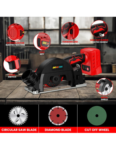 Sierra Circular Inalámbrica DEMIMA 500W 4" para Milwaukee 18V