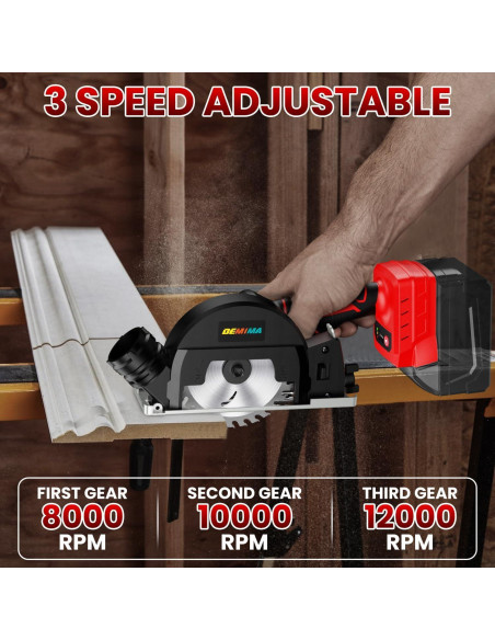 Sierra Circular Inalámbrica DEMIMA 500W 4" para Milwaukee 18V