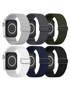 Paquete de 6 bandas elásticas Butifacion para Apple Watch 38-49mm