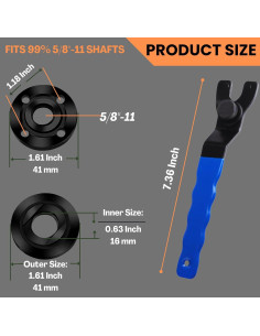 Kit de Llave Ajustable y Tuercas para Amoladora HOBEREROK 5PCS 2